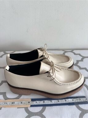 KOIO Cream Leather Lace-Up Platform Shoes